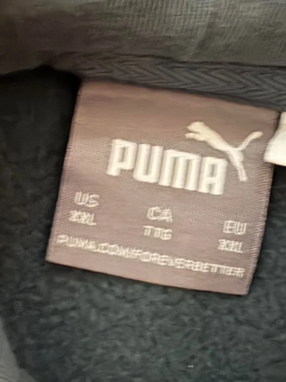 Puma Blue Gray Hoodie Mens XXL Embroidered Logo Fleece Pullover